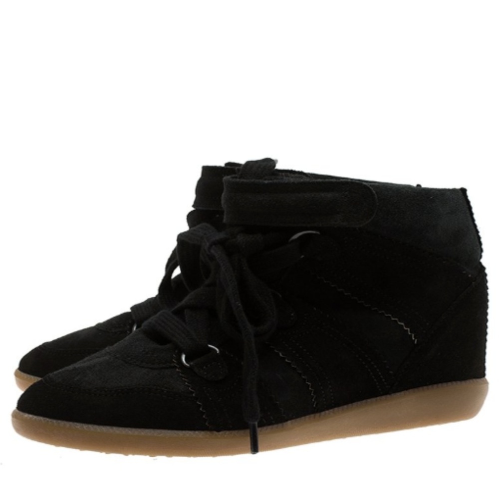 Isabel Marant Suede Bobby Wedge Sneakers Sz 39